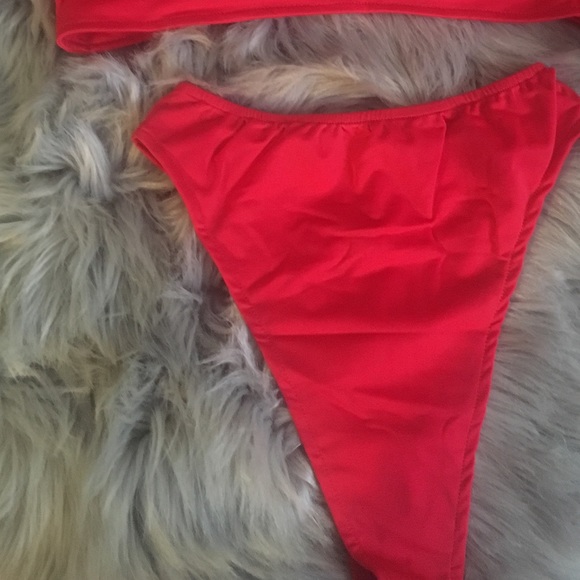 New Red Bikini High Waist Swimwear Set - Picture 4 of 4